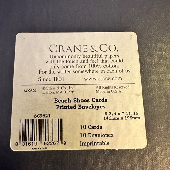 Crane & Co. Beach Shoes Printed Note Cards and Envelopes 2 Sets of 10 - NWT - Picture 5 of 5